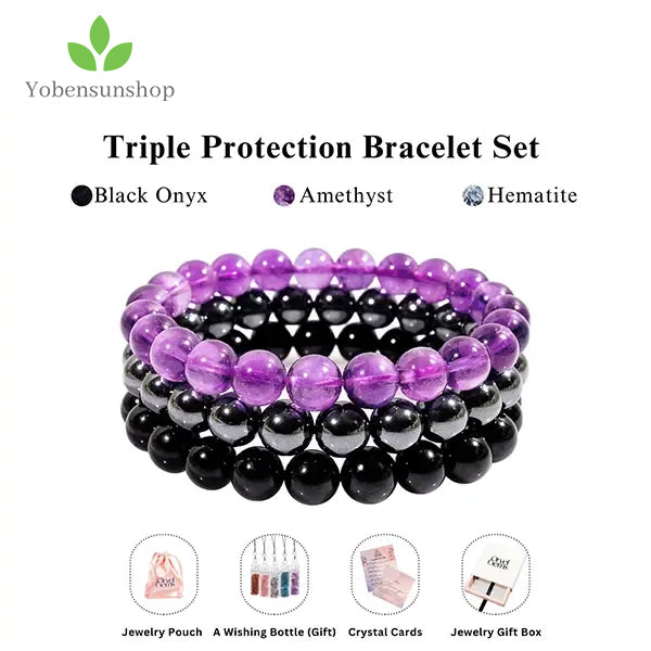 🛡️ Triple Protection Bracelet – Energy, Balance & Inner Strength