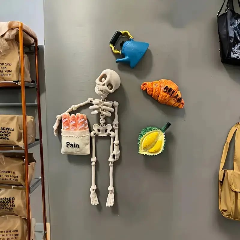 🎃 3D Printed Vintage Skeleton Magnetic Figurine